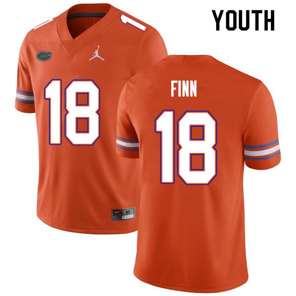 Youth #18 Jacob Finn Florida Gators College Football Jerseys Orange